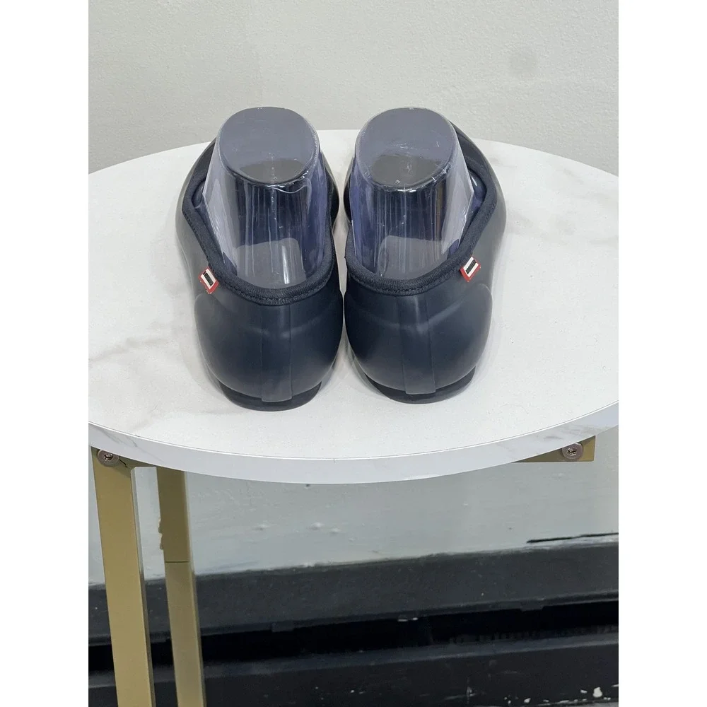 Hunter Navy Blue Waterproof Rubber Rain Ballet Flat Shoes Size 7
